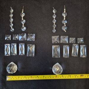 34 Pc Crystal Suncatcher Kit Antique Reclaimed Crystals Moon Prisms Garden Fairy